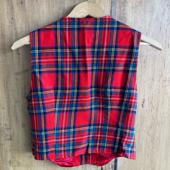 Vintage perfect little tartan wool vest women size XS - Picture 7 of 13